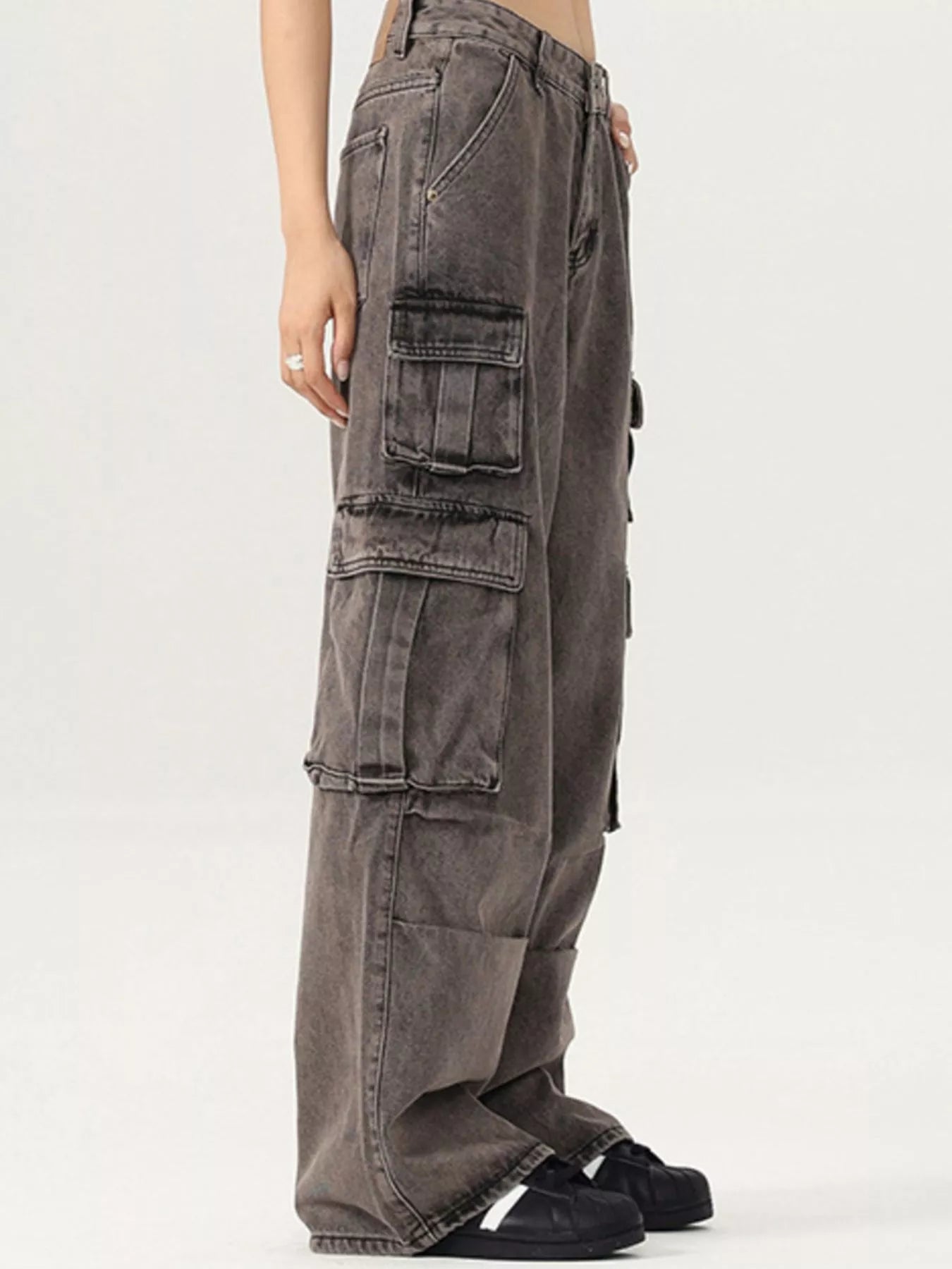 Jeans cargo délavés vintage pour hommes   Elégance District