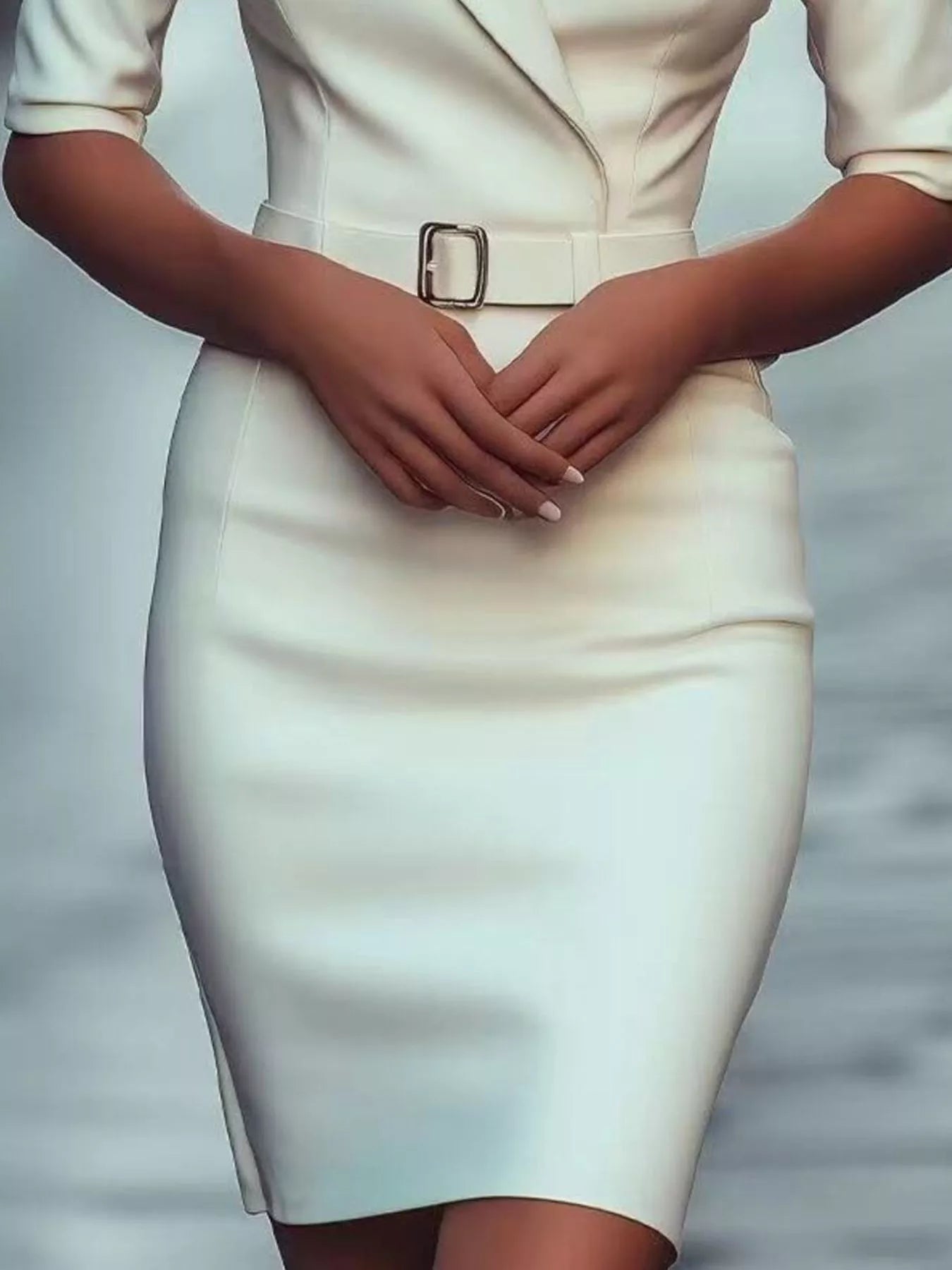 Robe cache-cœur à manches courtes  Elégance District