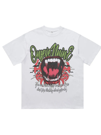 T-shirt oversize à col rond avec motif graphique   Elégance District