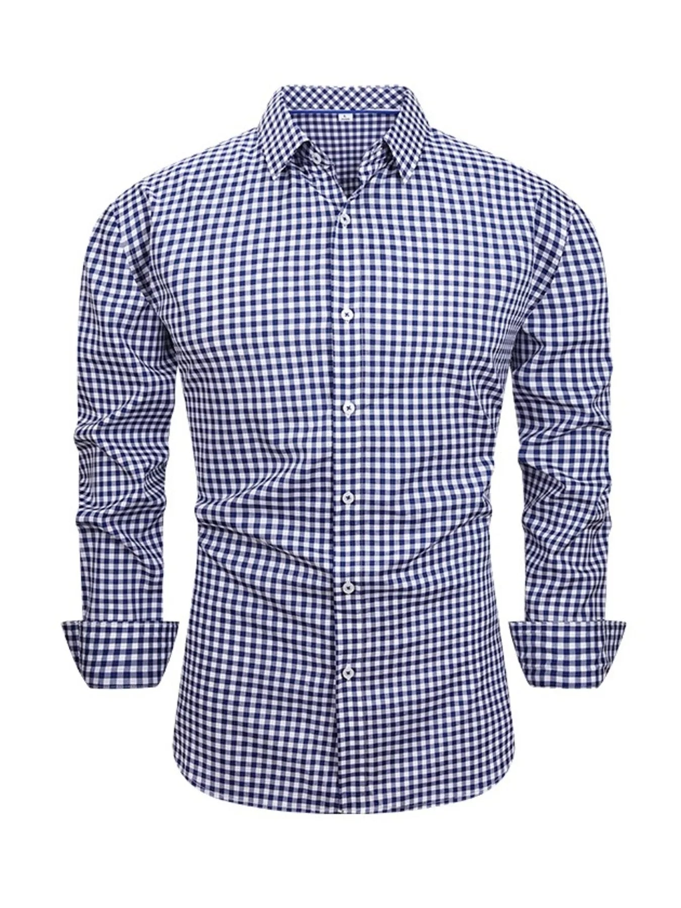 Chemise vichy à manches longues, coupe classique, Elégance District