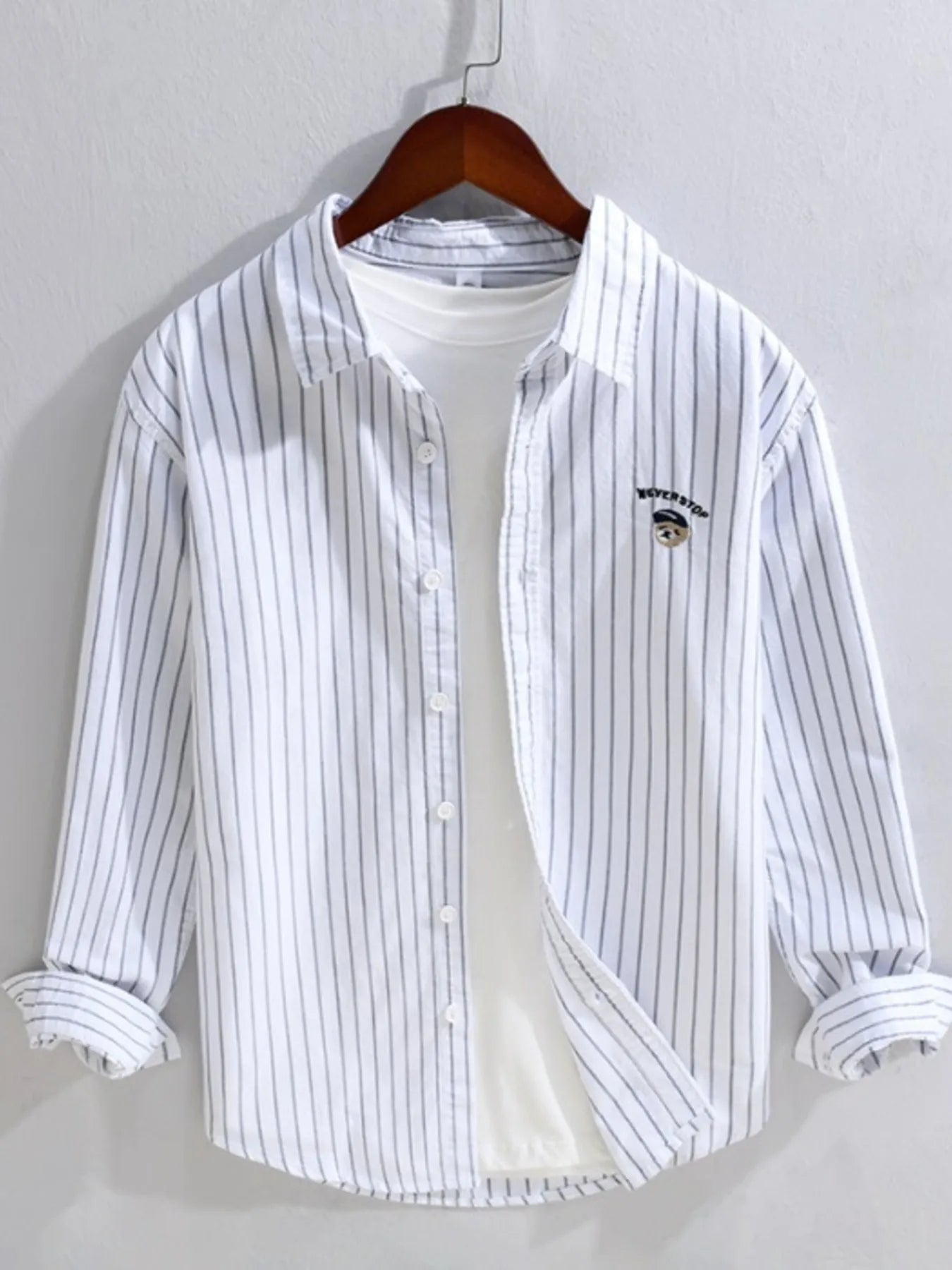 Chemise rayée à manches longues pour homme grande taille    Elégance District