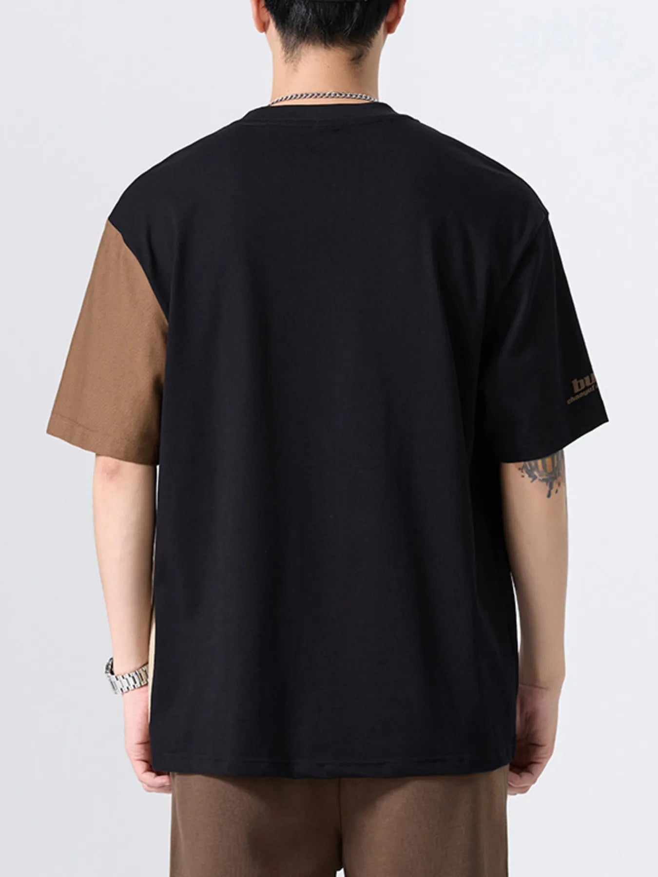 T-shirt à col rond couleurr block pour homme grande taille   Elégance District