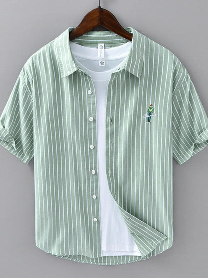 Chemise rayée manches longues homme grande taille - Élégance District