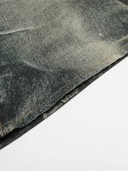 Short jean imprimé de chaînes à perles colorées pour homme   Elégance District