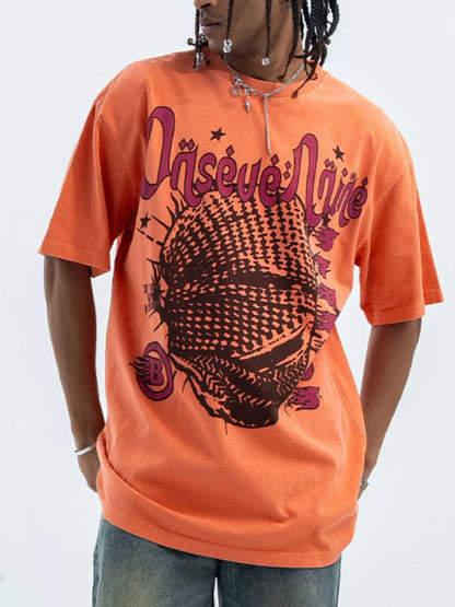T-shirt à manches courtes et col rond pour homme avec motif graphique