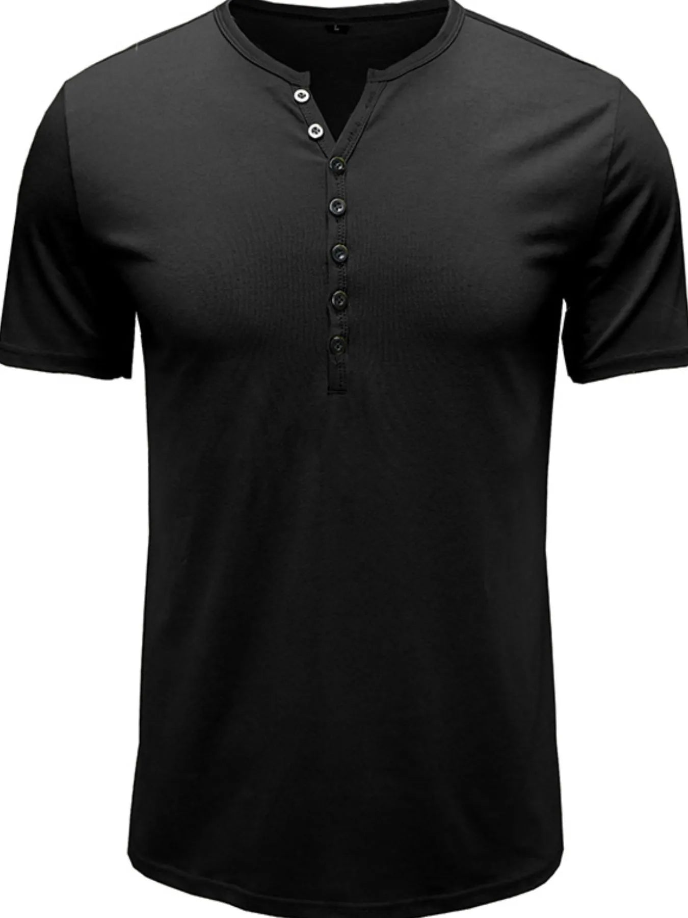 Polo Henley classique à manches courtes pour homme    Elégance District