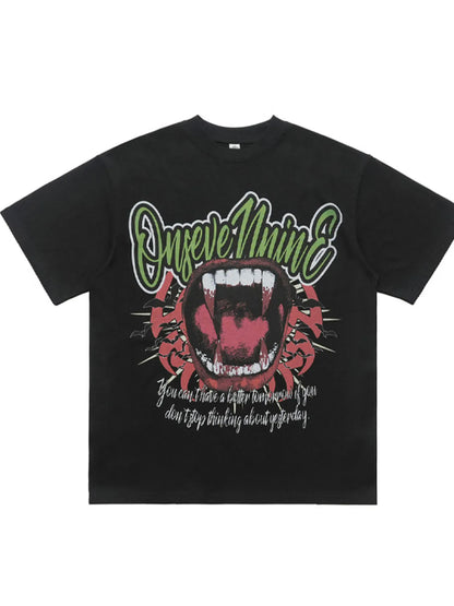 T-shirt oversize à col rond avec motif graphique   Elégance District