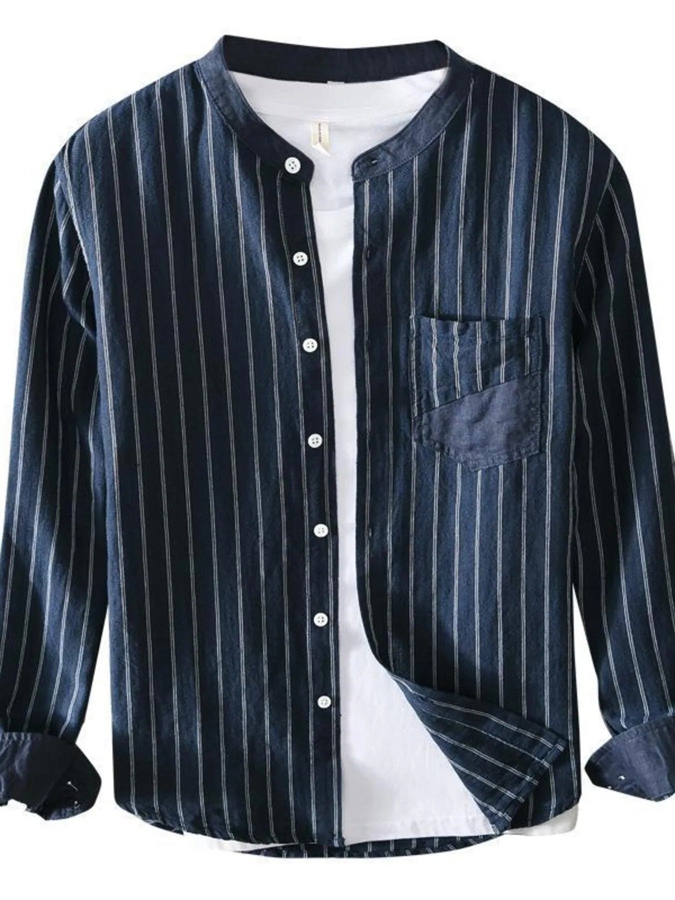 Chemise à rayures à manches longues pour homme grande taille    Elégance District