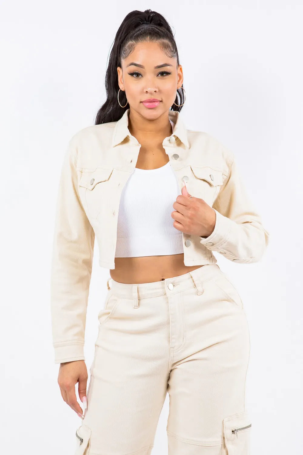Veste courte à lacets dans le dos American Bazi   Elégance District