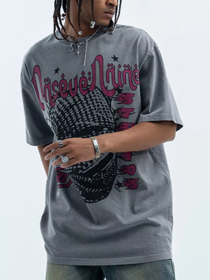 T-shirt à manches courtes et col rond pour homme avec motif graphique