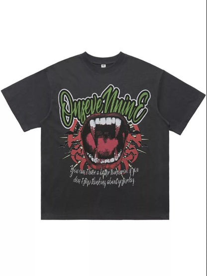 T-shirt oversize à col rond avec motif graphique   Elégance District