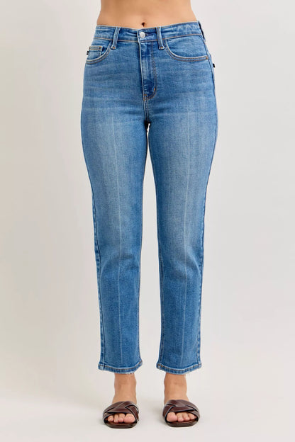 Jean Judy Blue taille haute à jambes droites    Elégance District