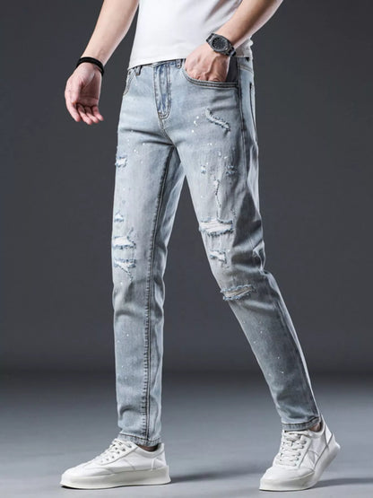Jeans slim délavés pour hommes   Elégance District