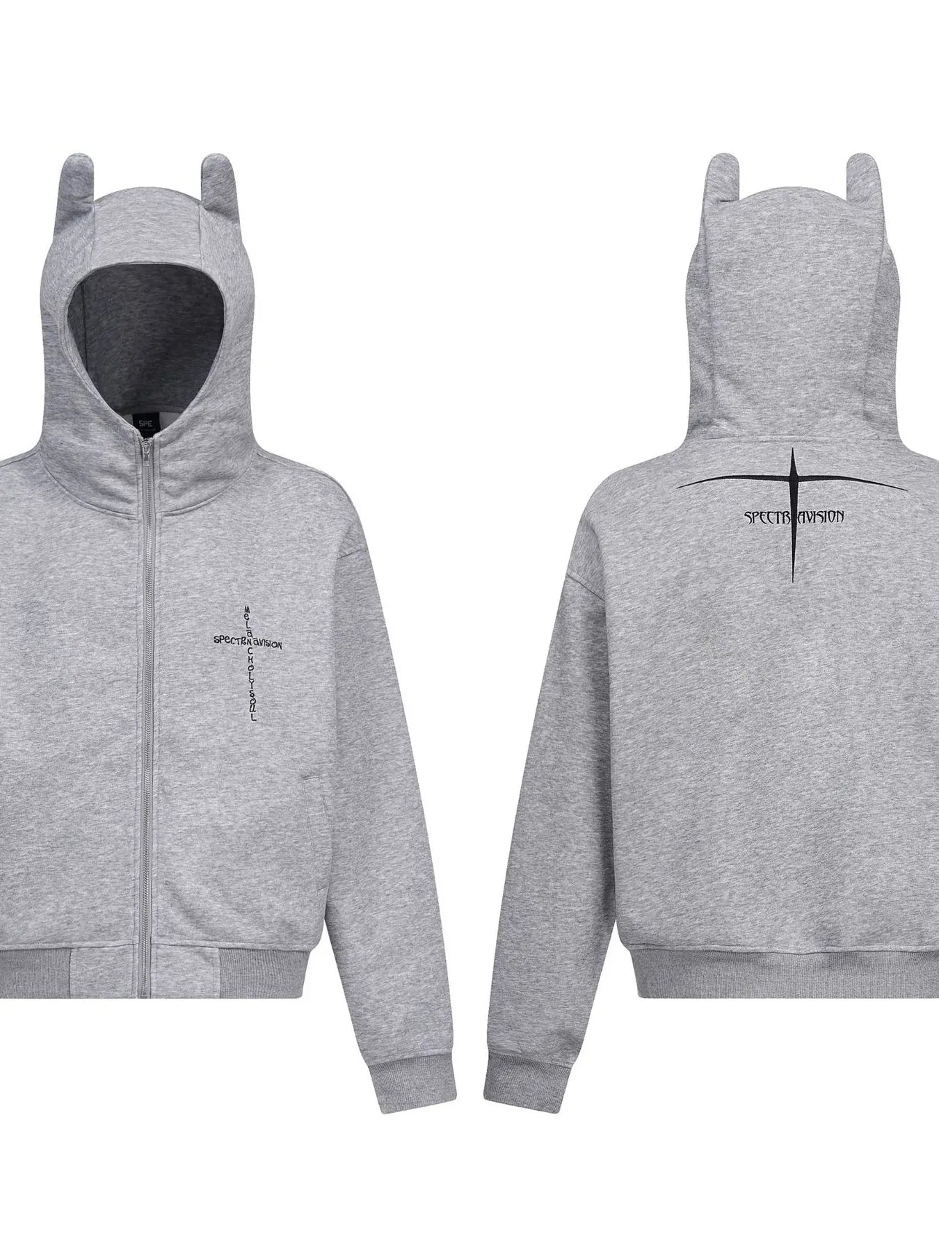 Sweat à capuche zippé avec cornes de diable   Elégance District
