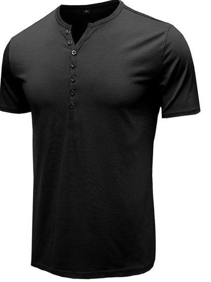 Polo Henley classique à manches courtes pour homme    Elégance District