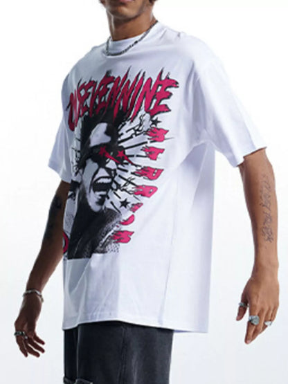 T-shirt oversize à col rond avec motif graphique    Elégance District