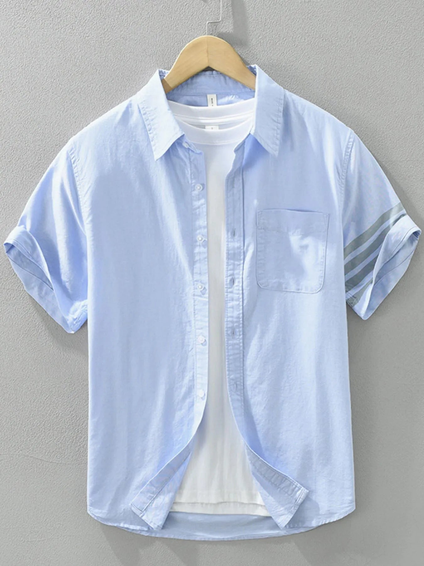 Chemise à manches courtes boutonnée pour homme grande taille     Elégance District