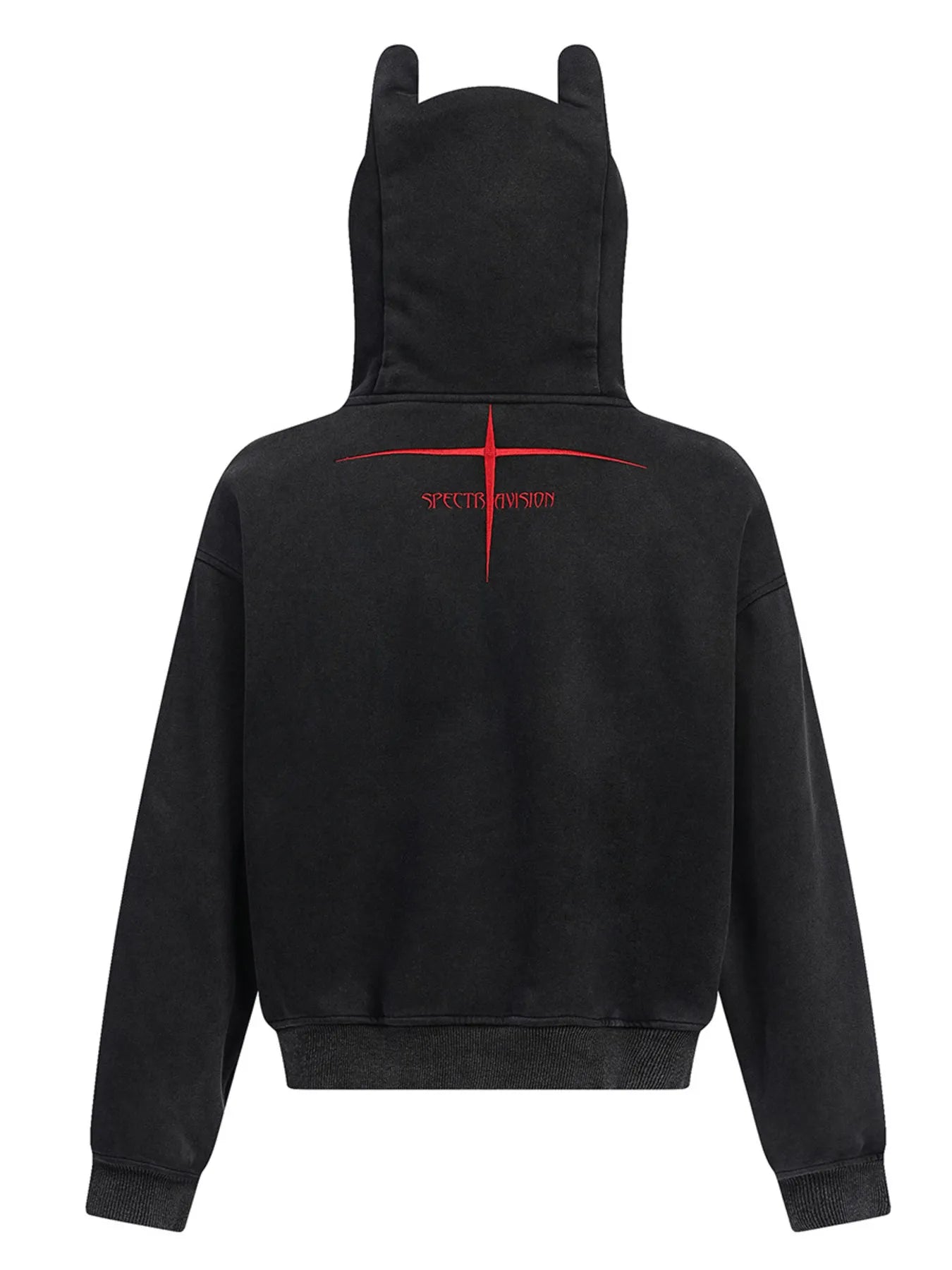 Sweat à capuche zippé avec cornes de diable   Elégance District