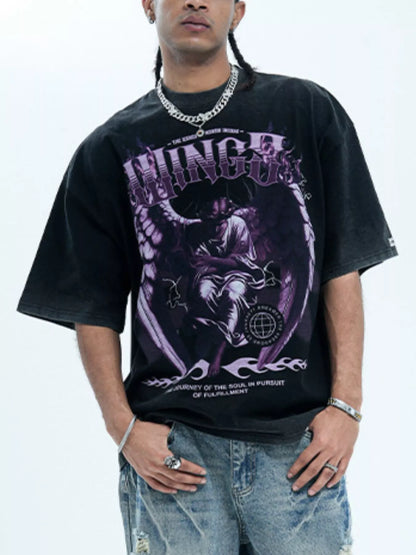 T-shirt oversize à manches courtes pour homme avec motif graphique