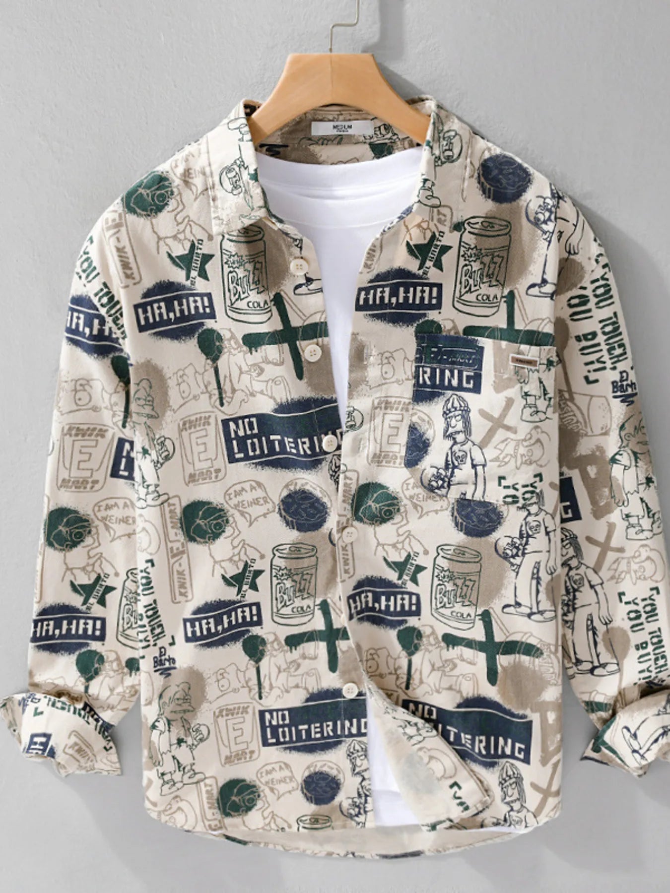 Chemise imprimée à manches longues pour homme grande taille    Elégance District