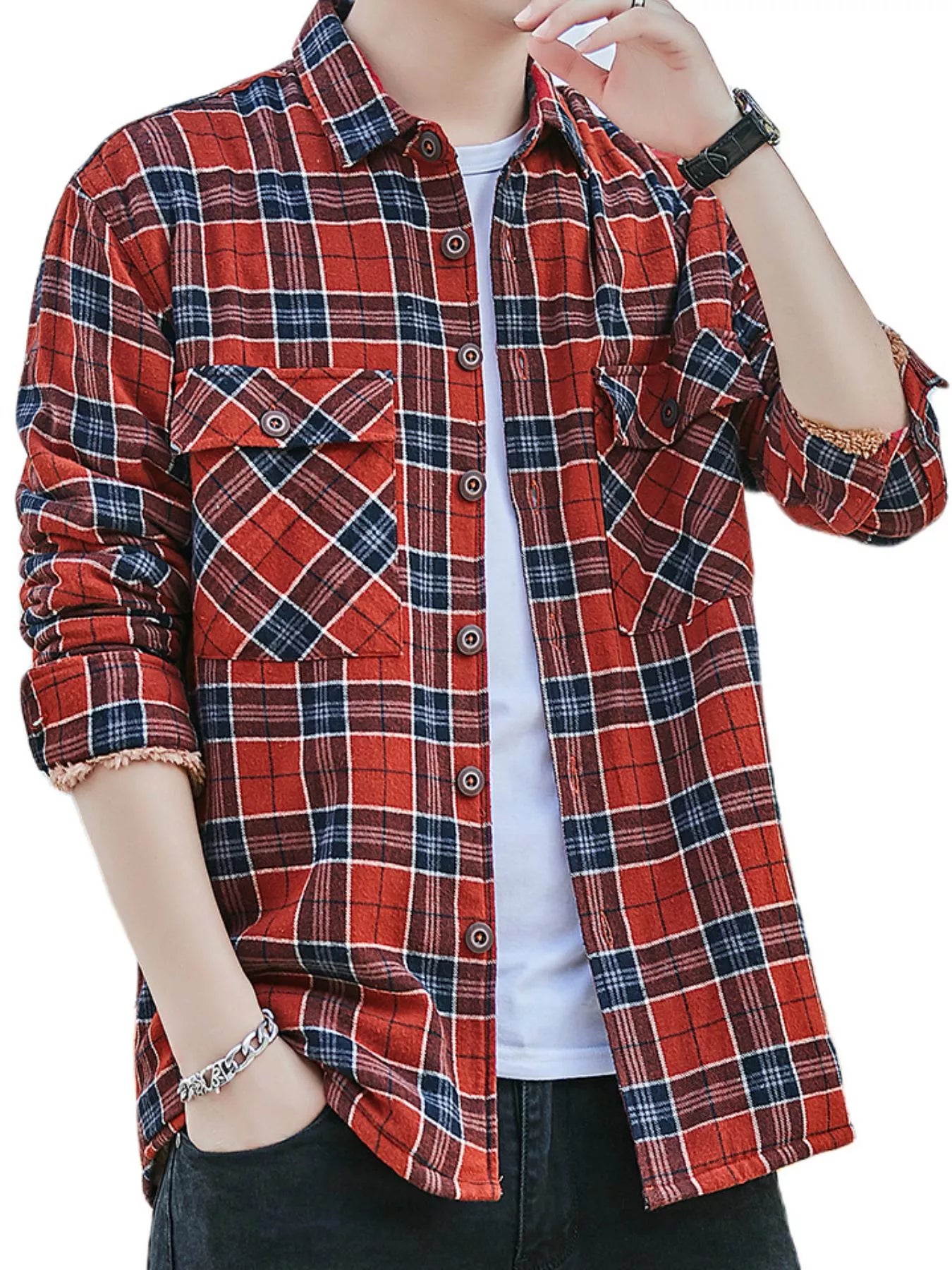 Chemise à carreaux décontractée pour homme grande taille  Elégance District