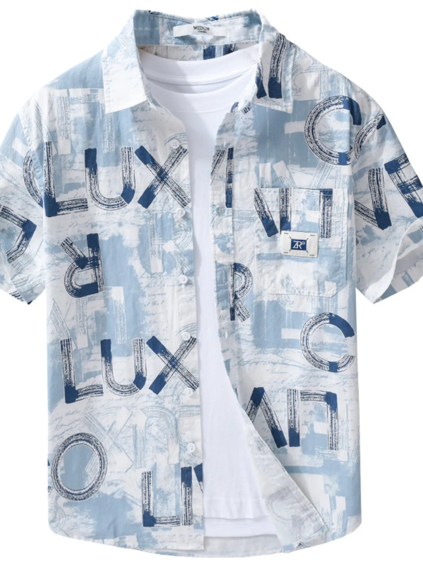 Chemise imprimée à manches courtes pour homme grande taille      Elégance District