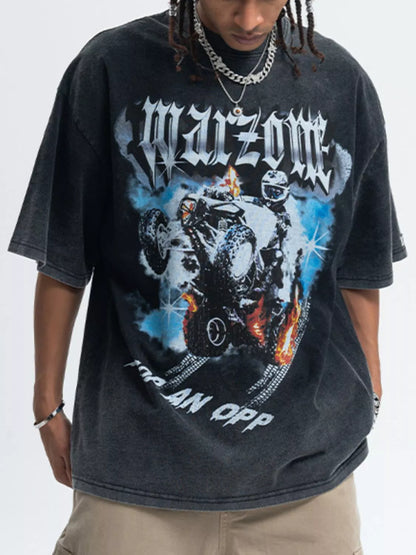 T-shirt à manches courtes et col rond pour homme avec motif graphique