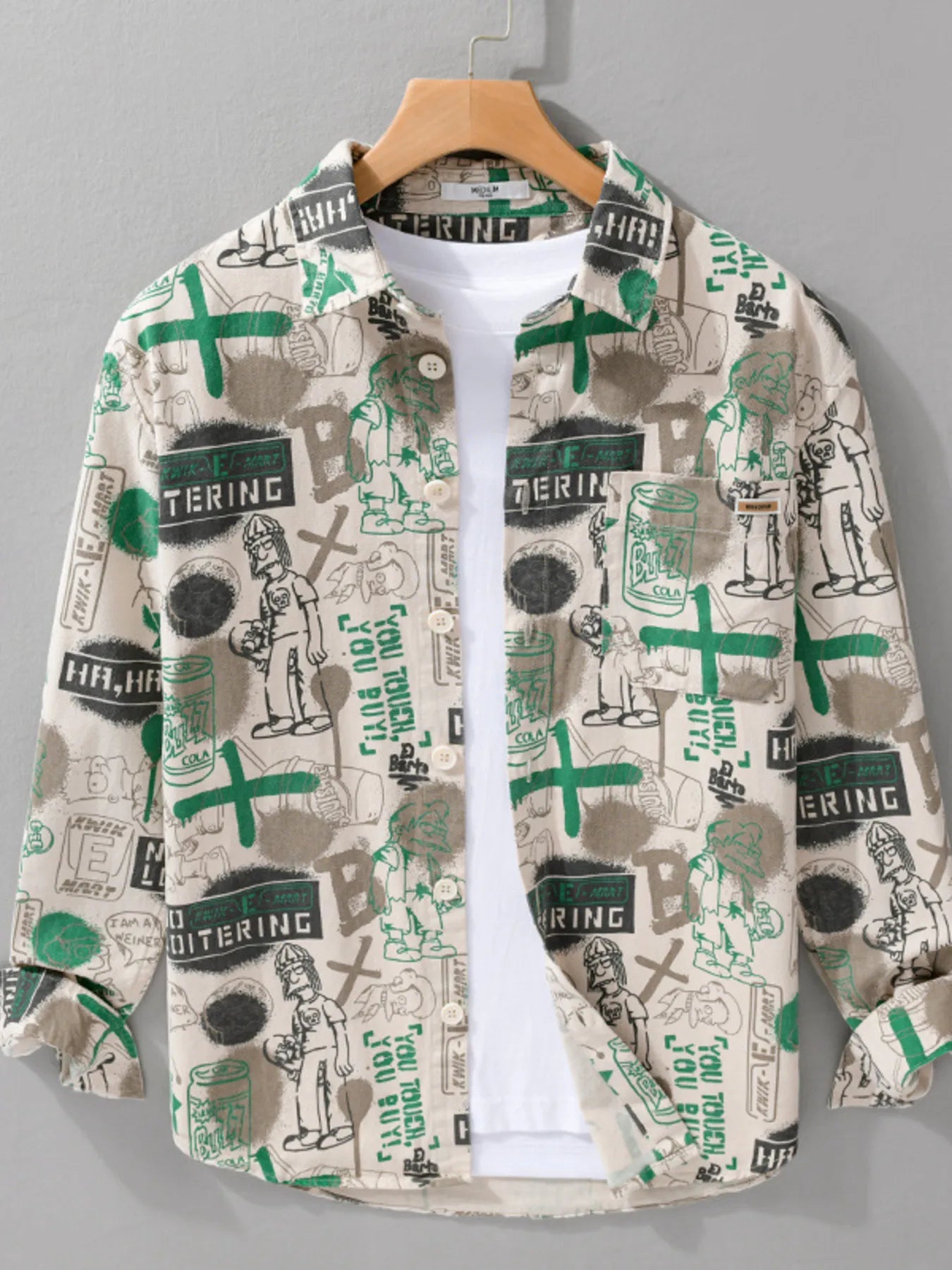 Chemise imprimée à manches longues pour homme grande taille    Elégance District