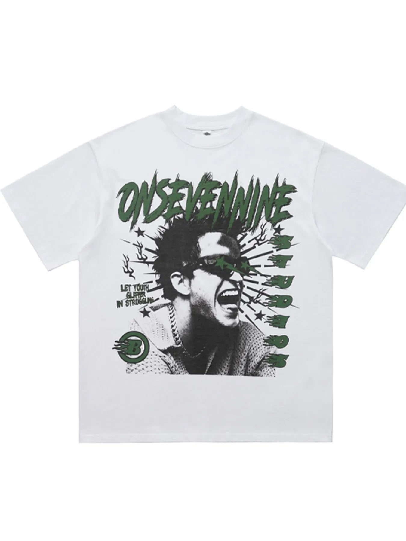 T-shirt oversize à col rond avec motif graphique    Elégance District