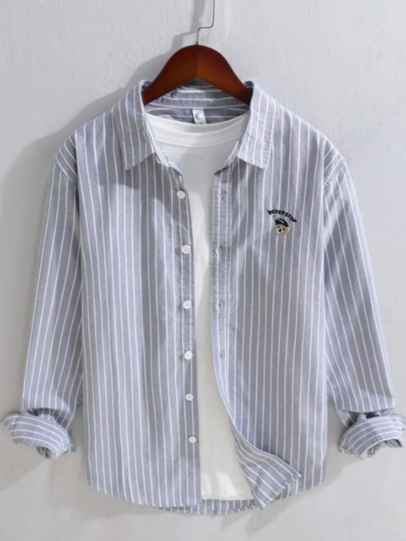 Chemise rayée à manches longues pour homme grande taille    Elégance District