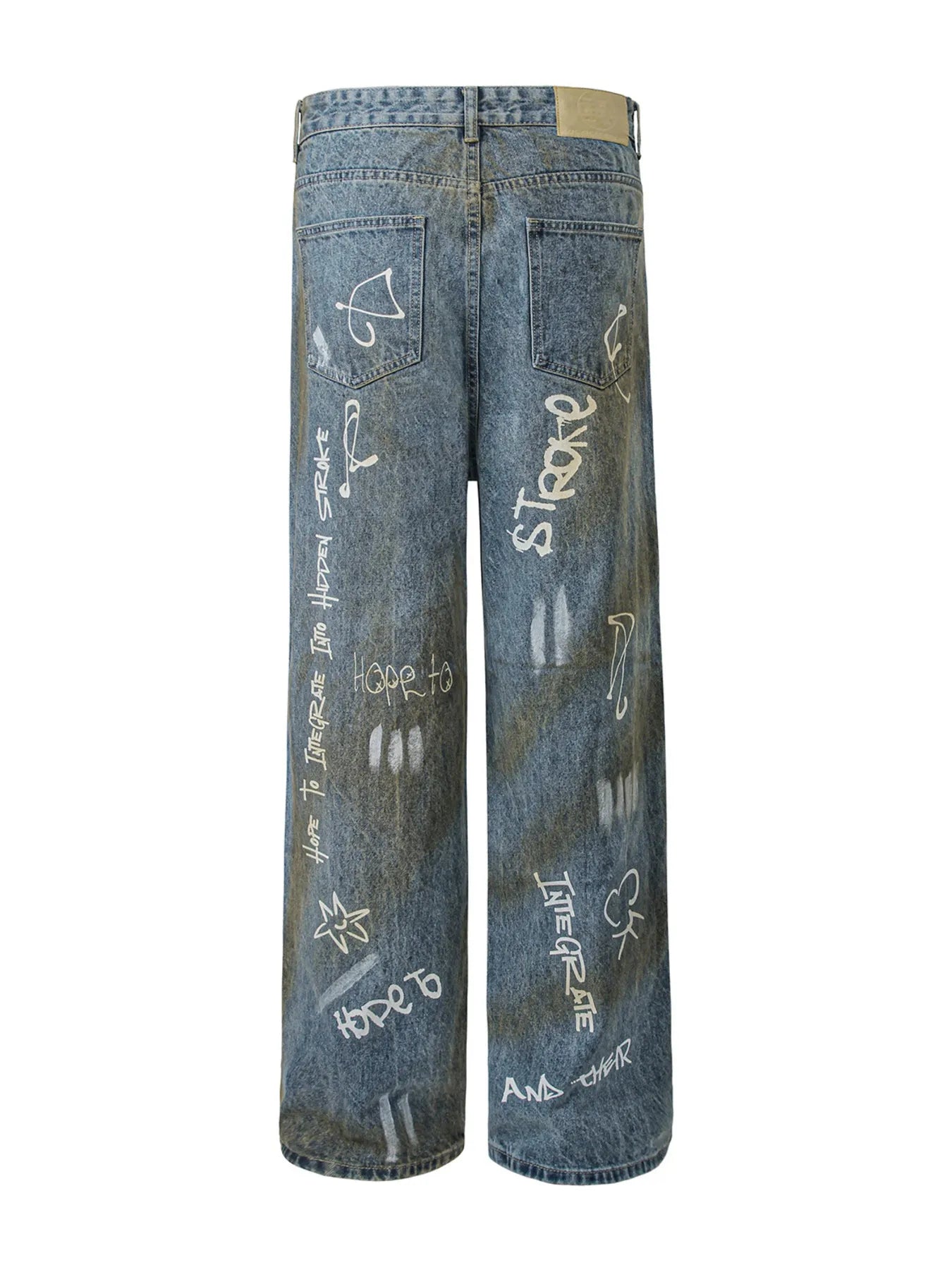 Jean ample pour hommes avec motifs graffiti   Elégance District