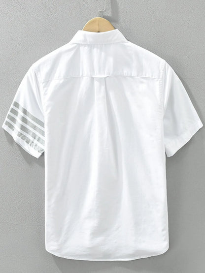 Chemise à manches courtes boutonnée pour homme grande taille     Elégance District