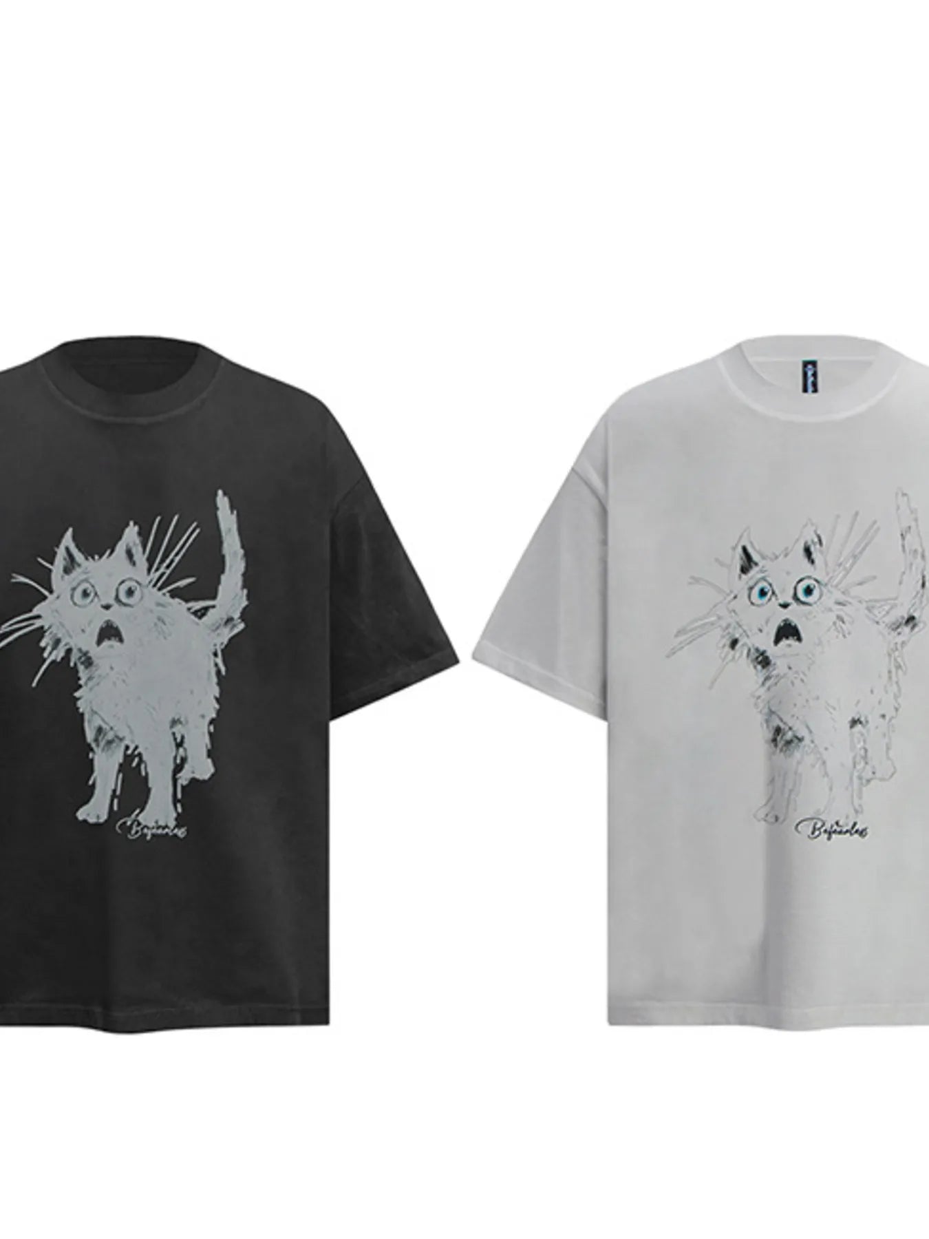 T-shirt oversize à manches courtes pour homme avec motif chat    Elégance District