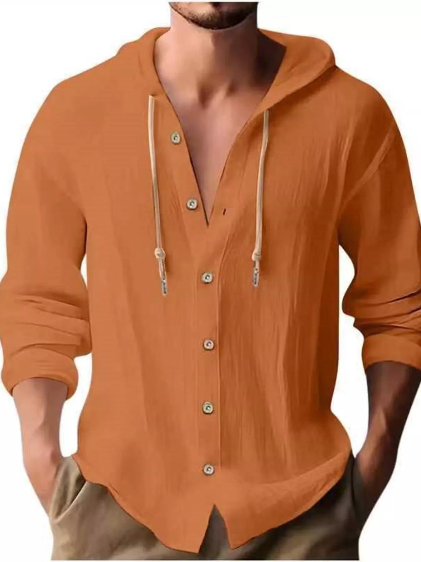 Chemise Homme Capuche Boutonnée Grande Taille    Elégance District
