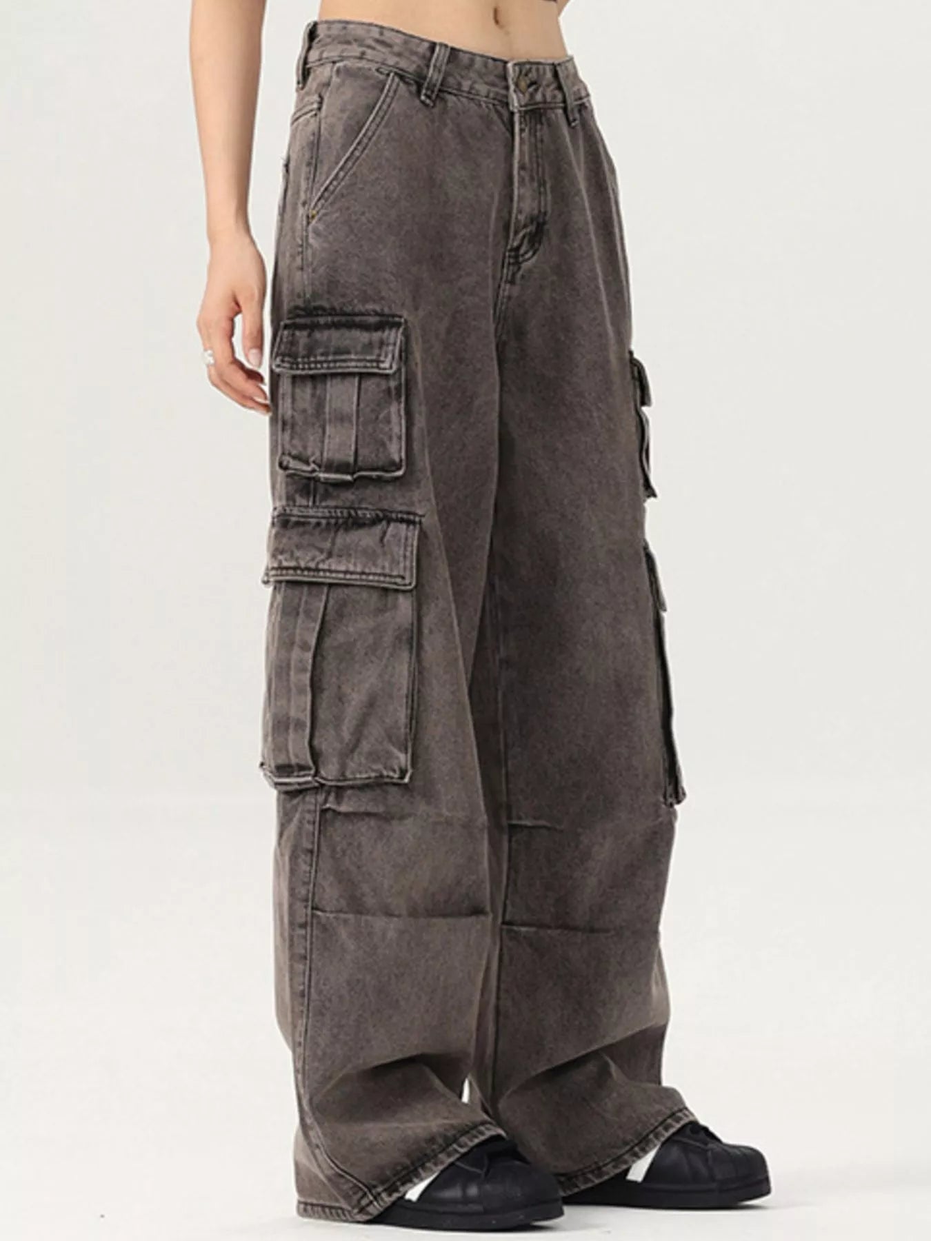 Jeans cargo délavés vintage pour hommes   Elégance District