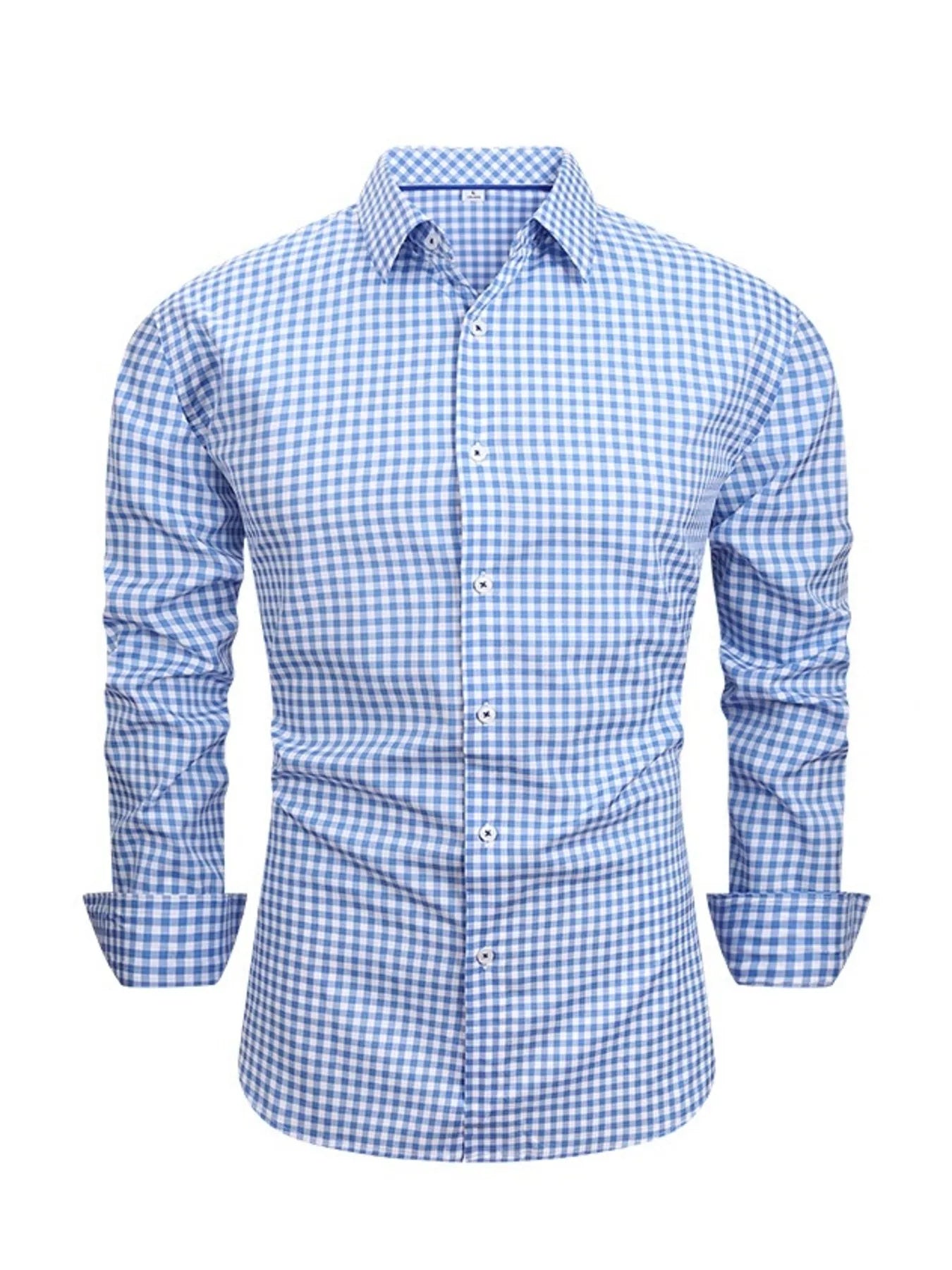 Chemise vichy à manches longues, coupe classique, Elégance District