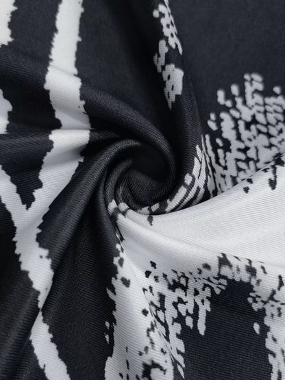 Robe longue moulante imprimé abstrait sans manches - Elégance 