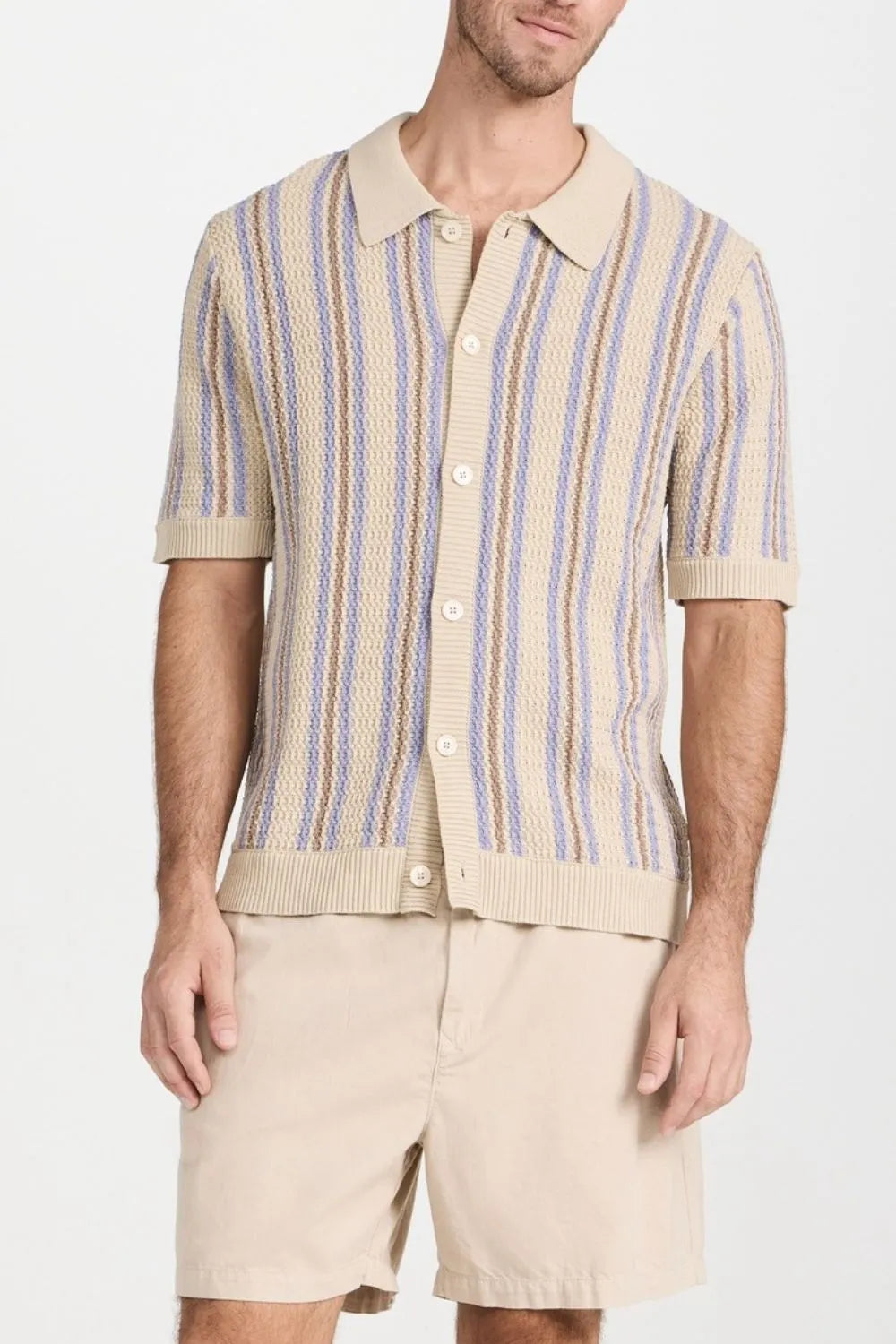 Chemise rayée à manches courtes pour homme grande taille    Elégance District
