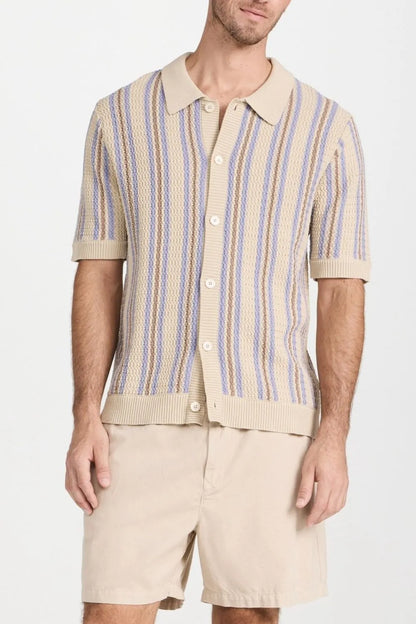 Chemise rayée à manches courtes pour homme grande taille    Elégance District