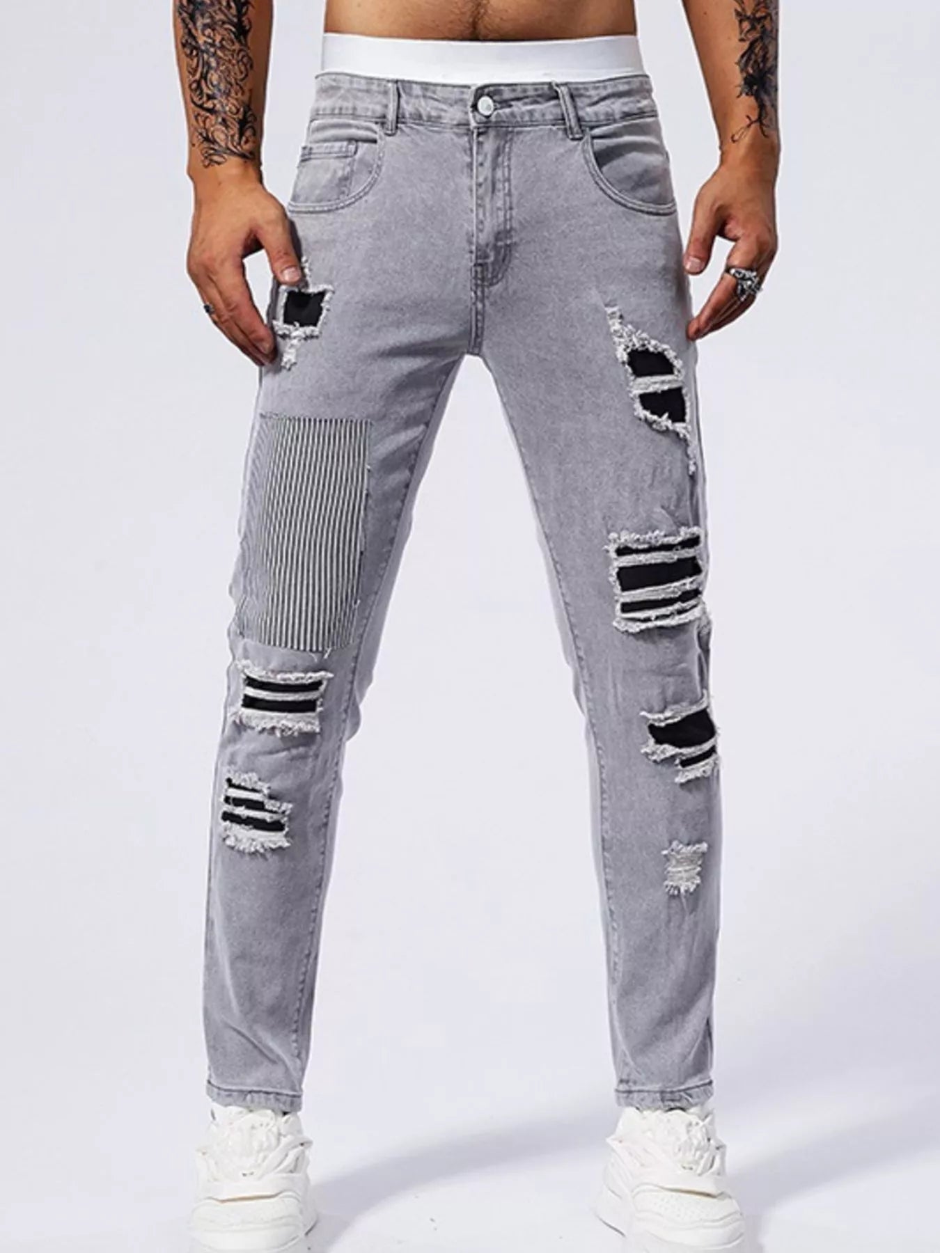 Jeans slim délavés pour hommes   Elégance District