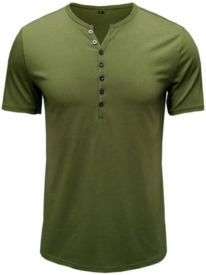 Polo Henley classique à manches courtes pour homme    Elégance District