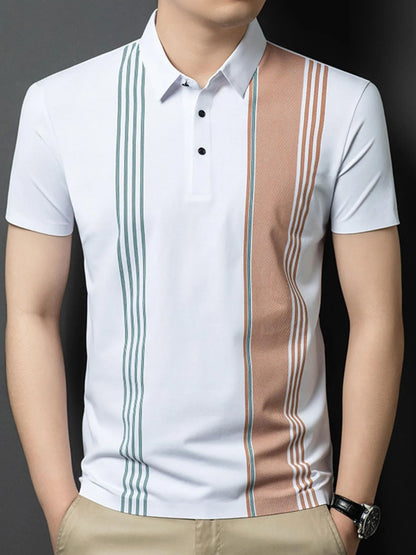 Polo à manches courtes contrastées pour homme grande taille   Elégance District