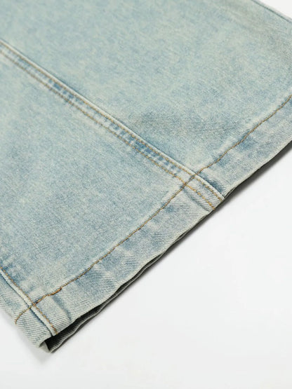 Jean délavé à jambes larges pour hommes   Elégance District