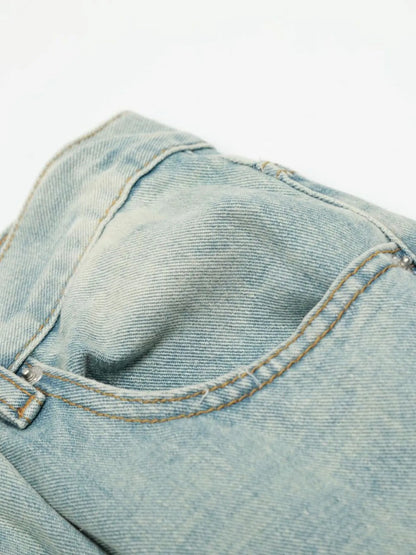 Jean délavé à jambes larges pour hommes   Elégance District