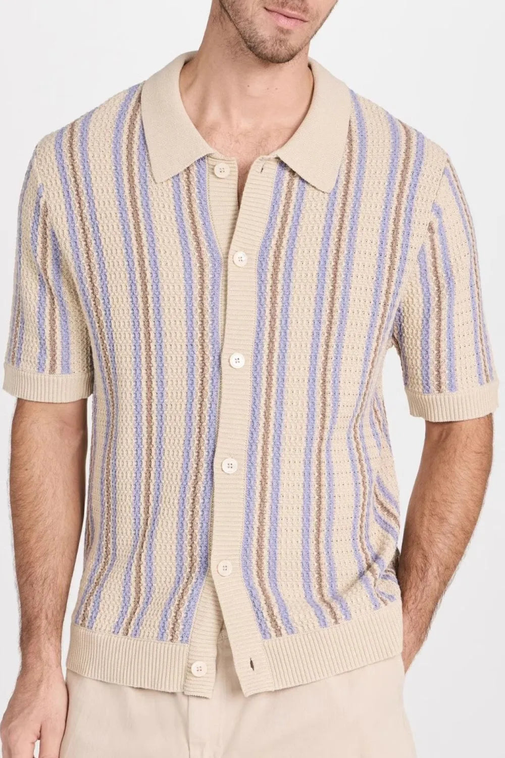 Chemise rayée à manches courtes pour homme grande taille    Elégance District