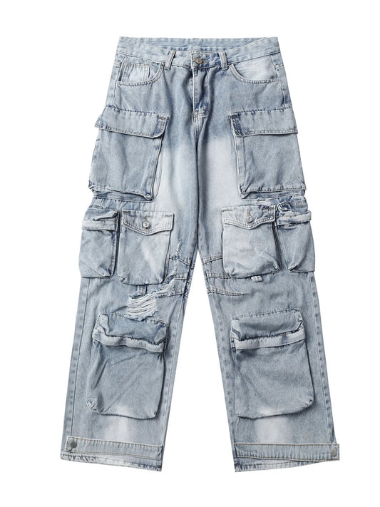 Jean cargo multipoches pour homme  Elégance District