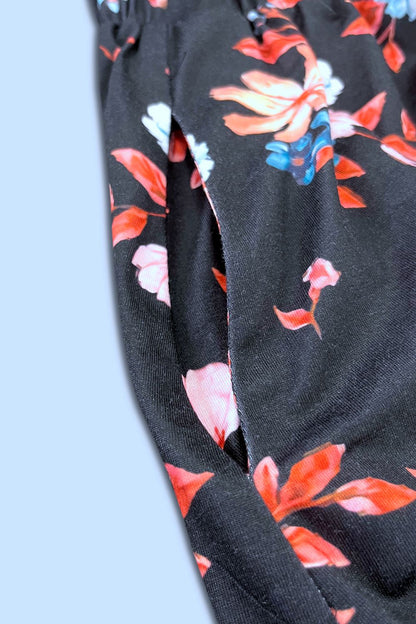 Robe Imprimée Boutonnée avec Poches Sans Manches - Élégance District