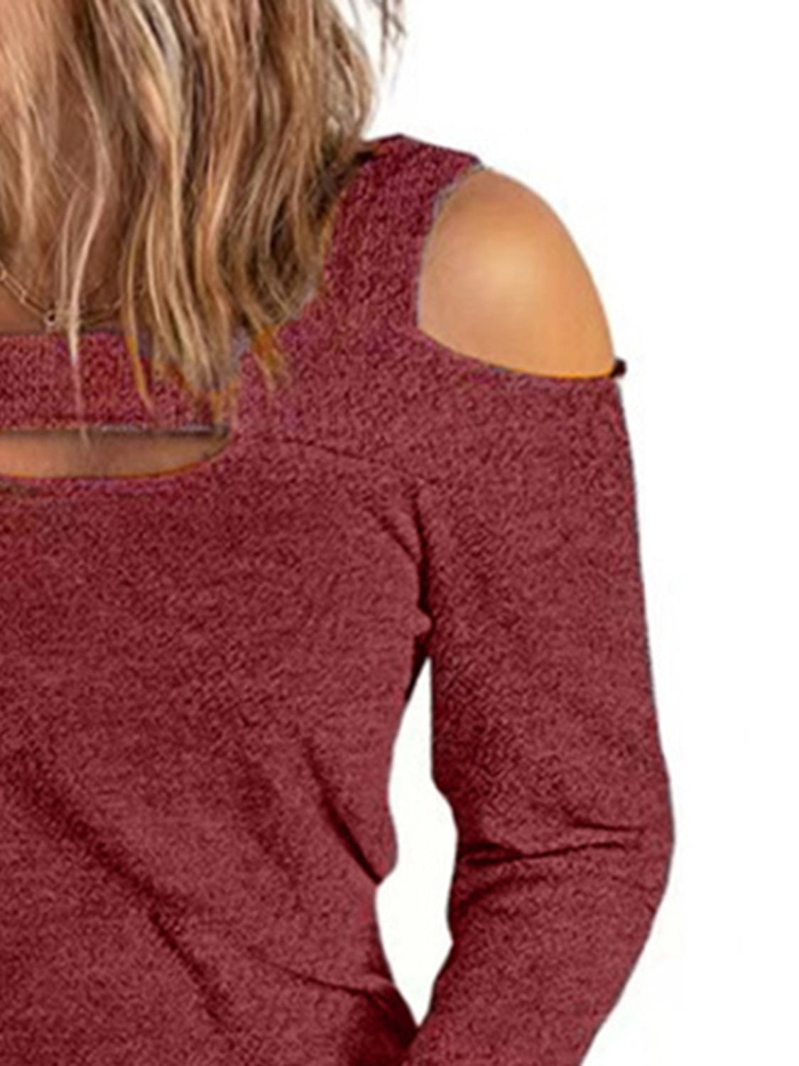 Blouse épaules dénudées à découpes intégrales - Élégance District 