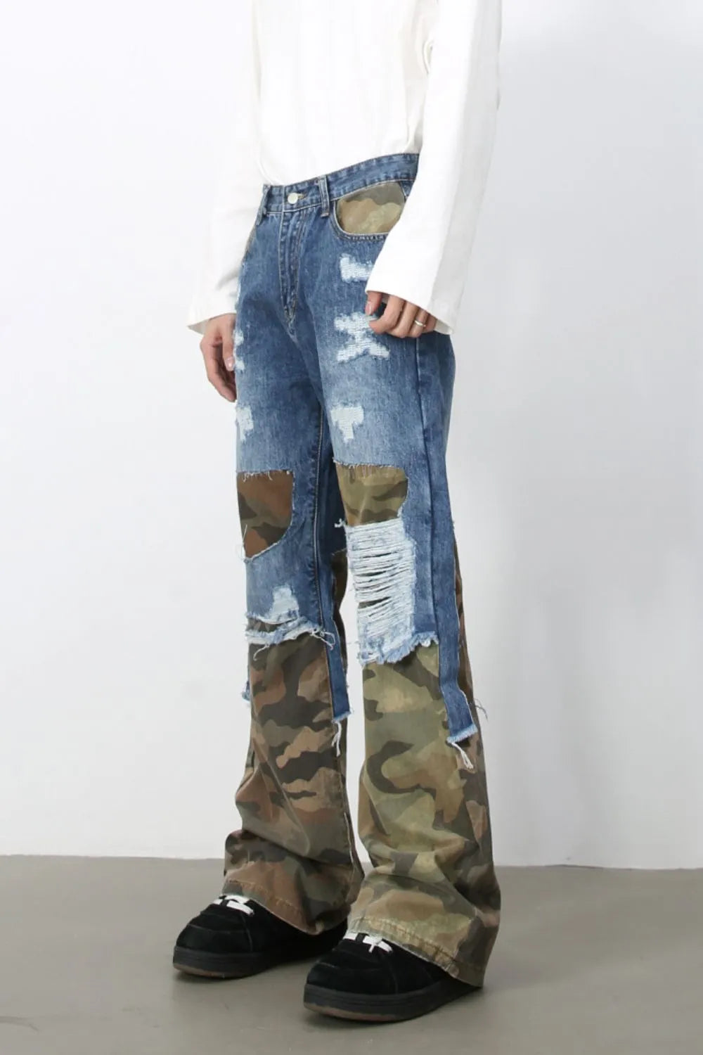 Jean camouflage délavé pour homme   Elégance District