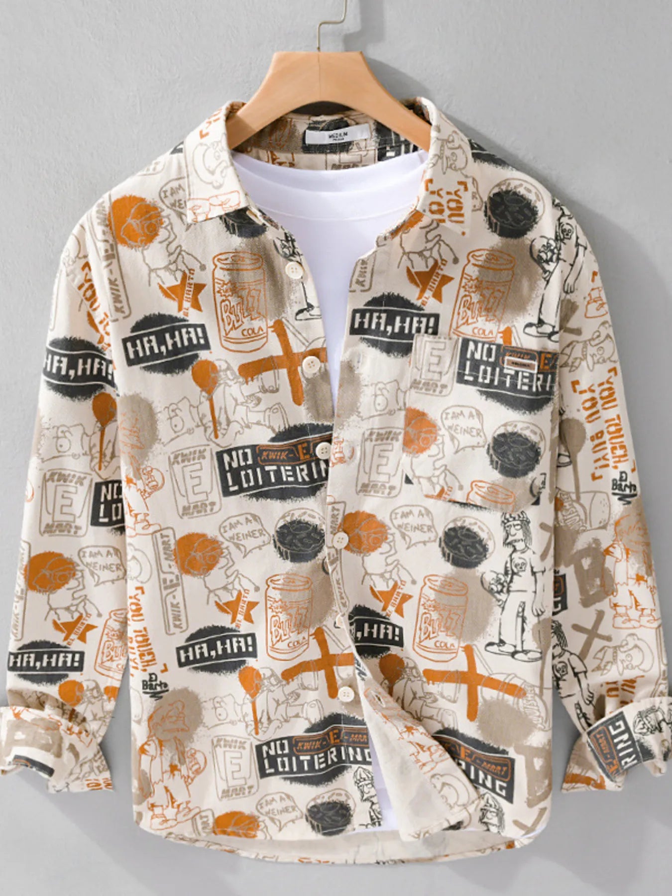 Chemise imprimée à manches longues pour homme grande taille    Elégance District